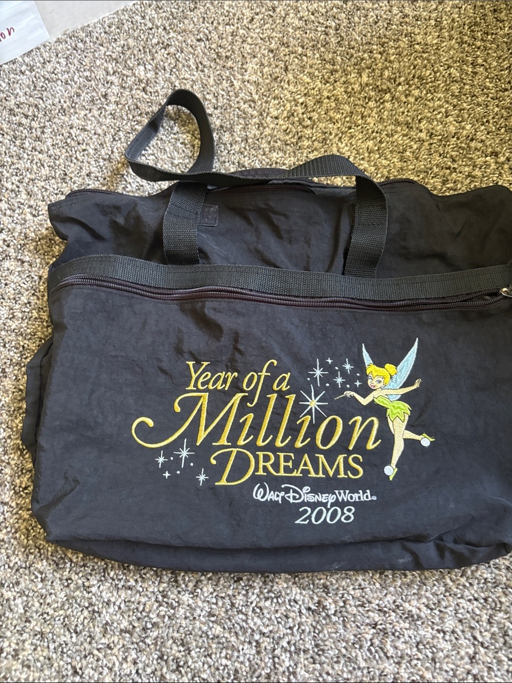 Disney Black Tinker Bell 'Year of a Million Dreams' Travel Tote